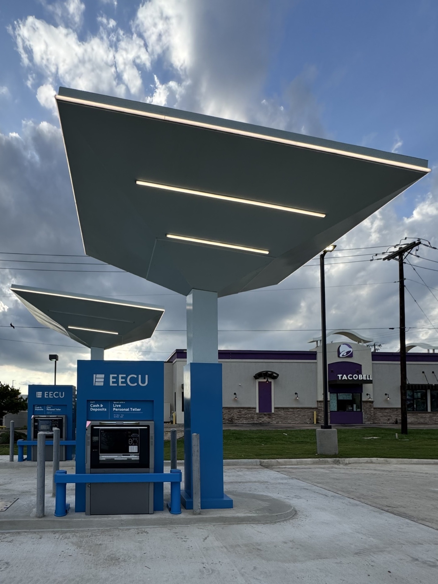 EECU branded drive-up ATM canopy